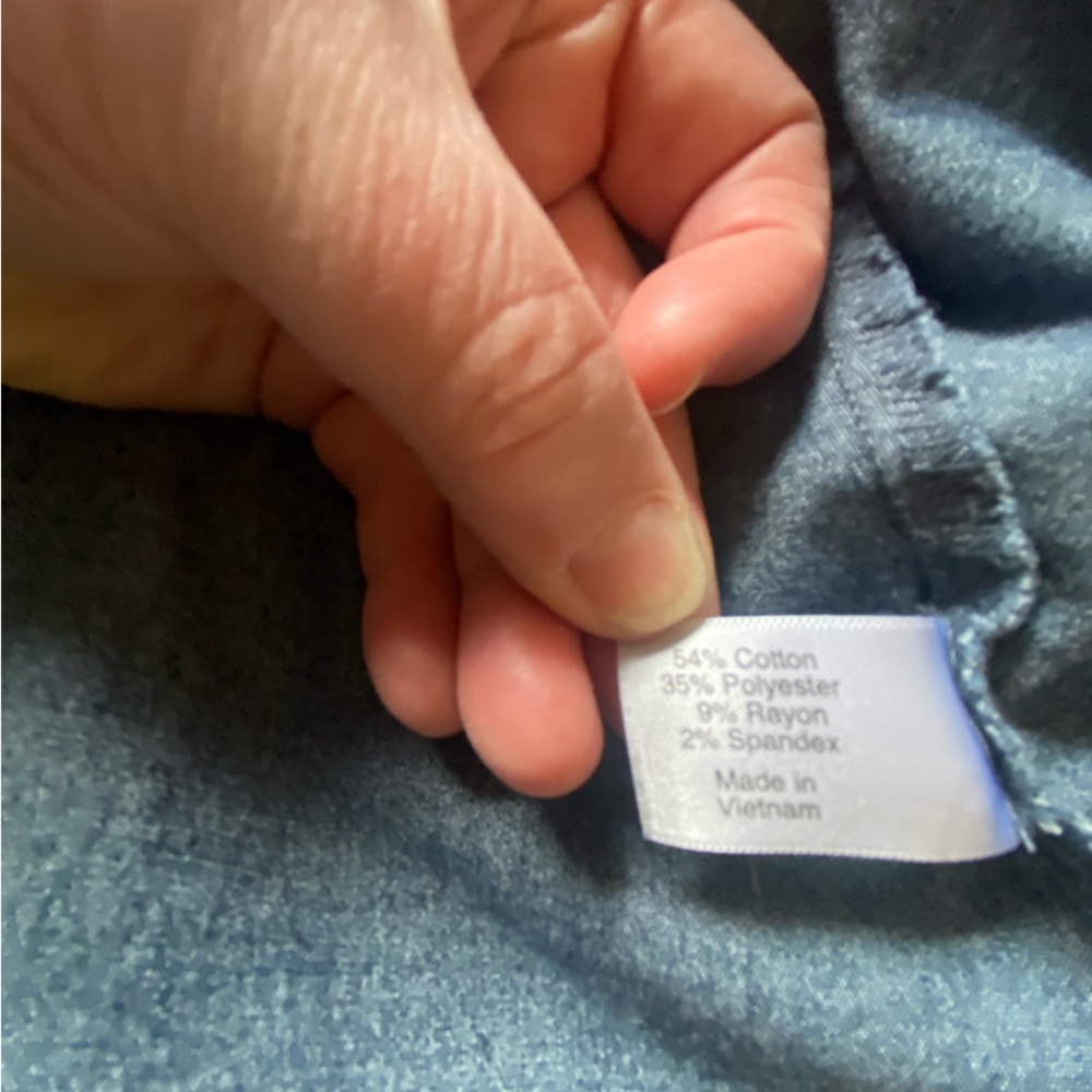 Lane Bryant Chambray Denim Dress A-Line w/Pockets Tie Waist Size 14 - Picture 3 of 8